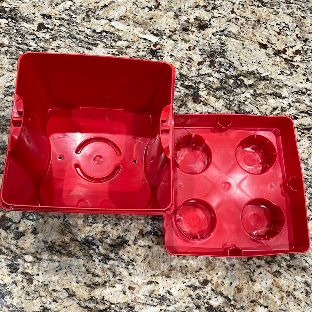 LEGO Storage Case 4 Stud Red Container Plastic Bin Box - Picture 5 of 13